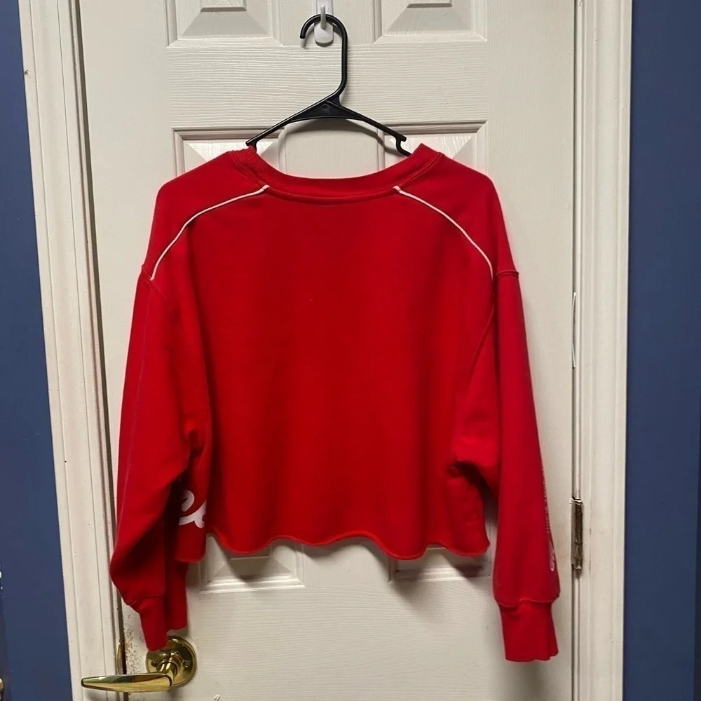 Justice girls Active Pullover Red Sweatshirt size 10 cropped
